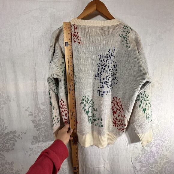 Vintage 1980’s Sweater Medium Off White Sparkle Fans Regency Collection Sequin - Picture 15 of 16